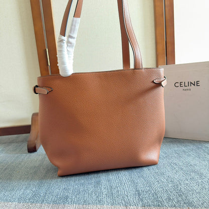 SMALL CABAS ANA?S CUIR TRIOMPHE 28 IN BRONZE ORANGE GRAINED CALFSKIN