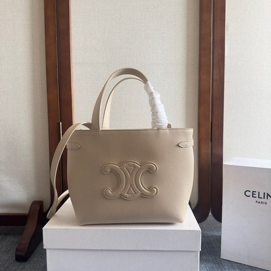 MINI CABAS ANA?S CUIR TRIOMPHE 20 IN BEIGE GRAINED CALFSKIN