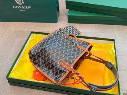 ANJOU MINI BAG 21 IN BROWN GOYARDINE CANVAS AND CALFSKIN