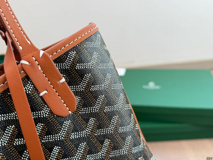 ANJOU MINI BAG 21 IN BROWN GOYARDINE CANVAS AND CALFSKIN