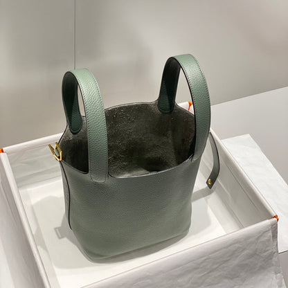 picotin lock grass green togo leather gold hardware
