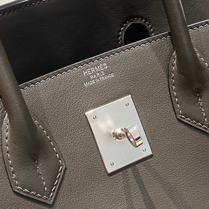HM Shoulder Birkin 29 Black Chocolate Leather 222332