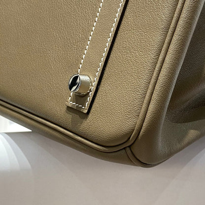 HM Shoulder Birkin 29cm Elephant Gray Swift Leather Silver Hardware