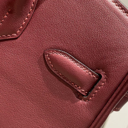 HM Shoulder Birkin 29 Wine Red Brown Leather 222339