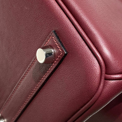 HM Shoulder Birkin 29 Wine Red Brown Leather 222339