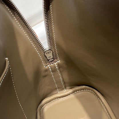 HM Bolide 25 Brown Pastel Epsom Leather Silver Hardware 237392