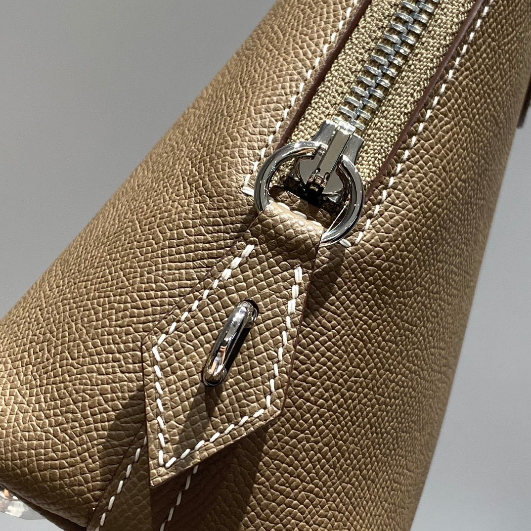 HM Bolide 25 Brown Pastel Epsom Leather Silver Hardware 237392