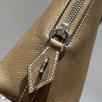 HM Bolide 25 Brown Pastel Epsom Leather Silver Hardware 237392