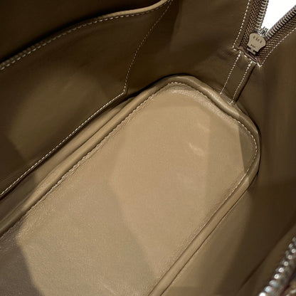 HM Bolide 25 Brown Pastel Epsom Leather Silver Hardware 237392