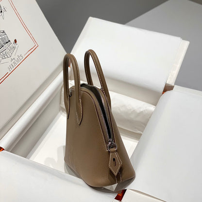 HM Bolide 25 Brown Pastel Epsom Leather Silver Hardware 237392