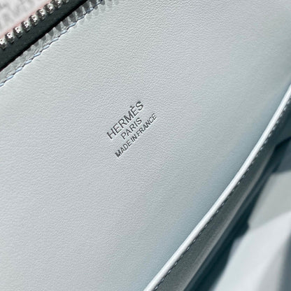 HM Bolide 25 Light Blue Epsom Leather Silver Hardware 237433