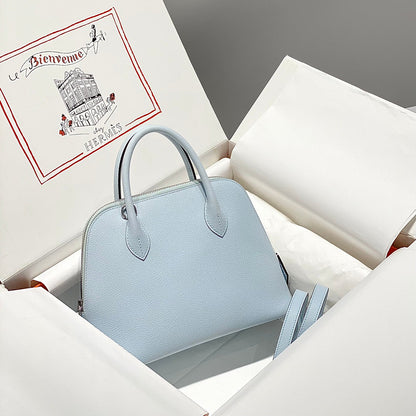 HM Bolide 25 Light Blue Epsom Leather Silver Hardware 237433