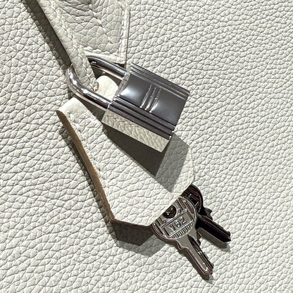 HM BIRKIN 25CM WHITE TOGO LEATHER SILVER HARDWARE 237490