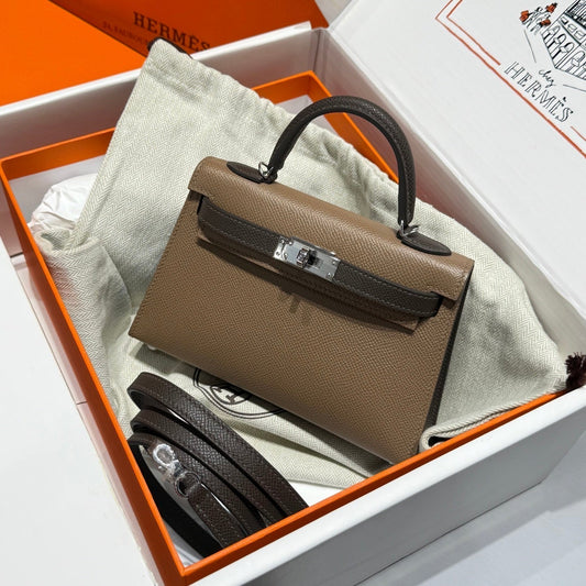 HM Mini Kelly 19 Sepia Epsom 243145