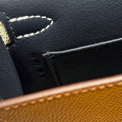 HM Mini Kelly 19 Golden Brown mix Black Epsom 243107