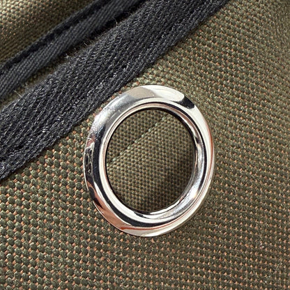 HM Herbag Silver Buckle 20 Army Green Canvas and Hunter Cowhide 243350