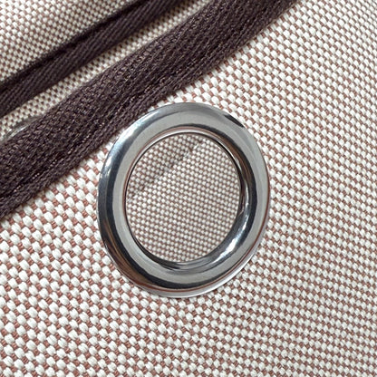 HM Mini Herbag Silver Buckle 20 Beige Canvas and Hunter Cowhide 243241