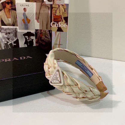 BEIGE FABRIC BRAIDED HAIRBAND 344763