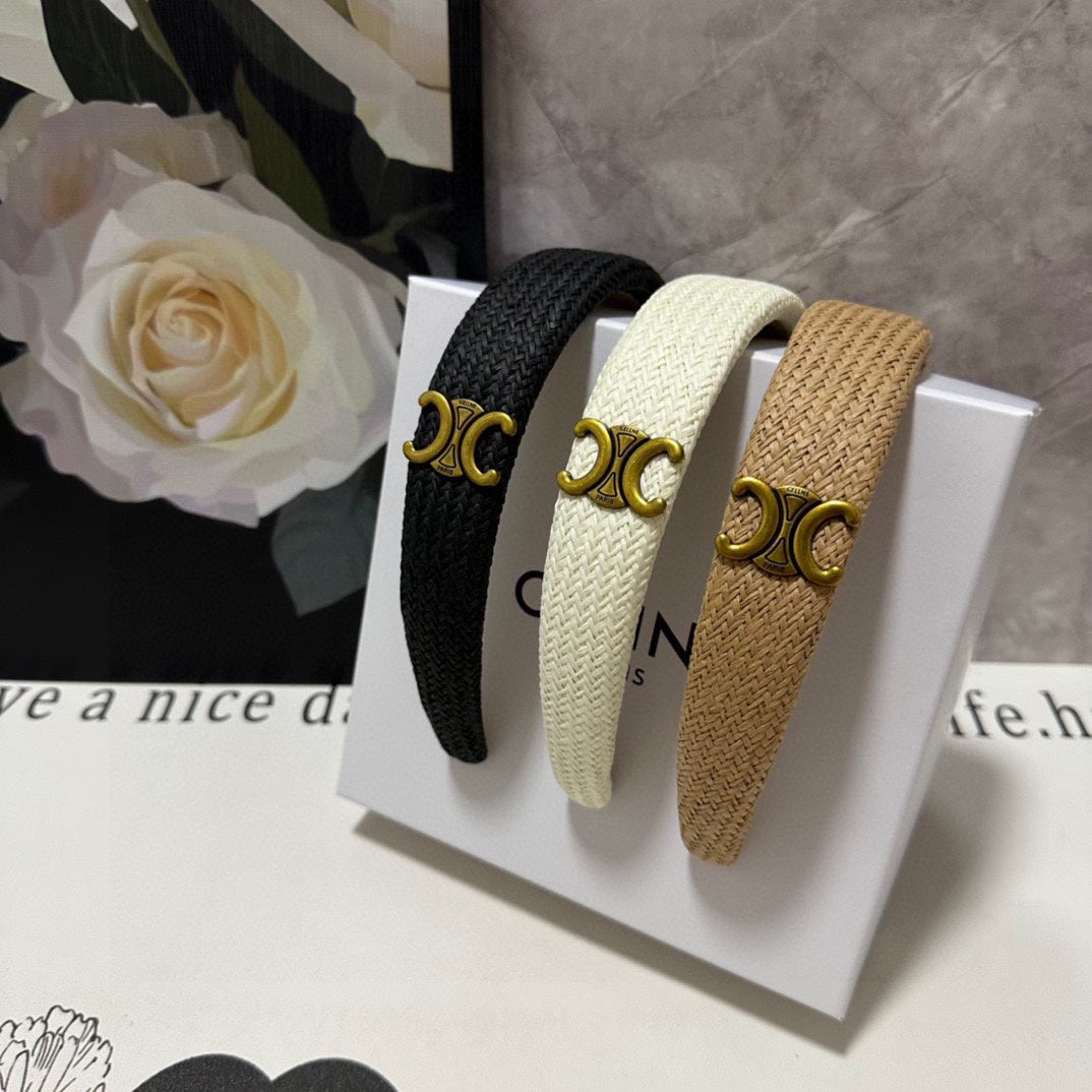 WHITE RAFFIA WOVEN HAIRBAND 369330
