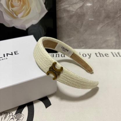 WHITE RAFFIA WOVEN HAIRBAND 369330