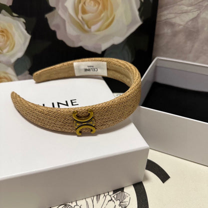 CAMEL BEIGE RAFFIA WOVEN HAIRBAND 400481