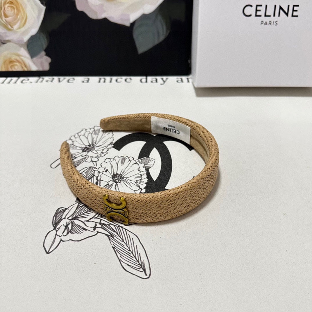 CAMEL BEIGE RAFFIA WOVEN HAIRBAND 400481