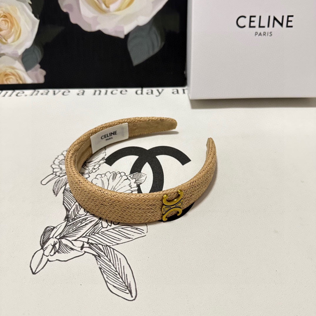 CAMEL BEIGE RAFFIA WOVEN HAIRBAND 400481