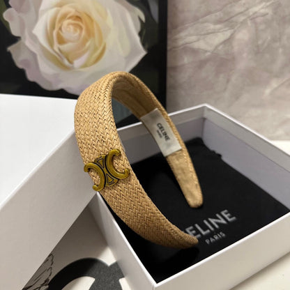 CAMEL BEIGE RAFFIA WOVEN HAIRBAND 400481