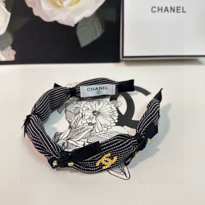BLACK MIX WHITE FABRIC HAIRBAND 412463