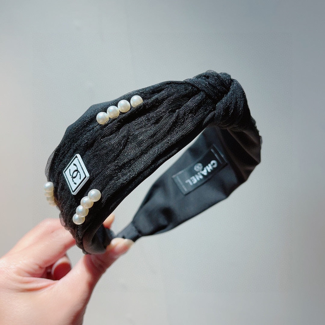 BLACK HAIRBAND WITH PEARL FOR WOMEN 124702
