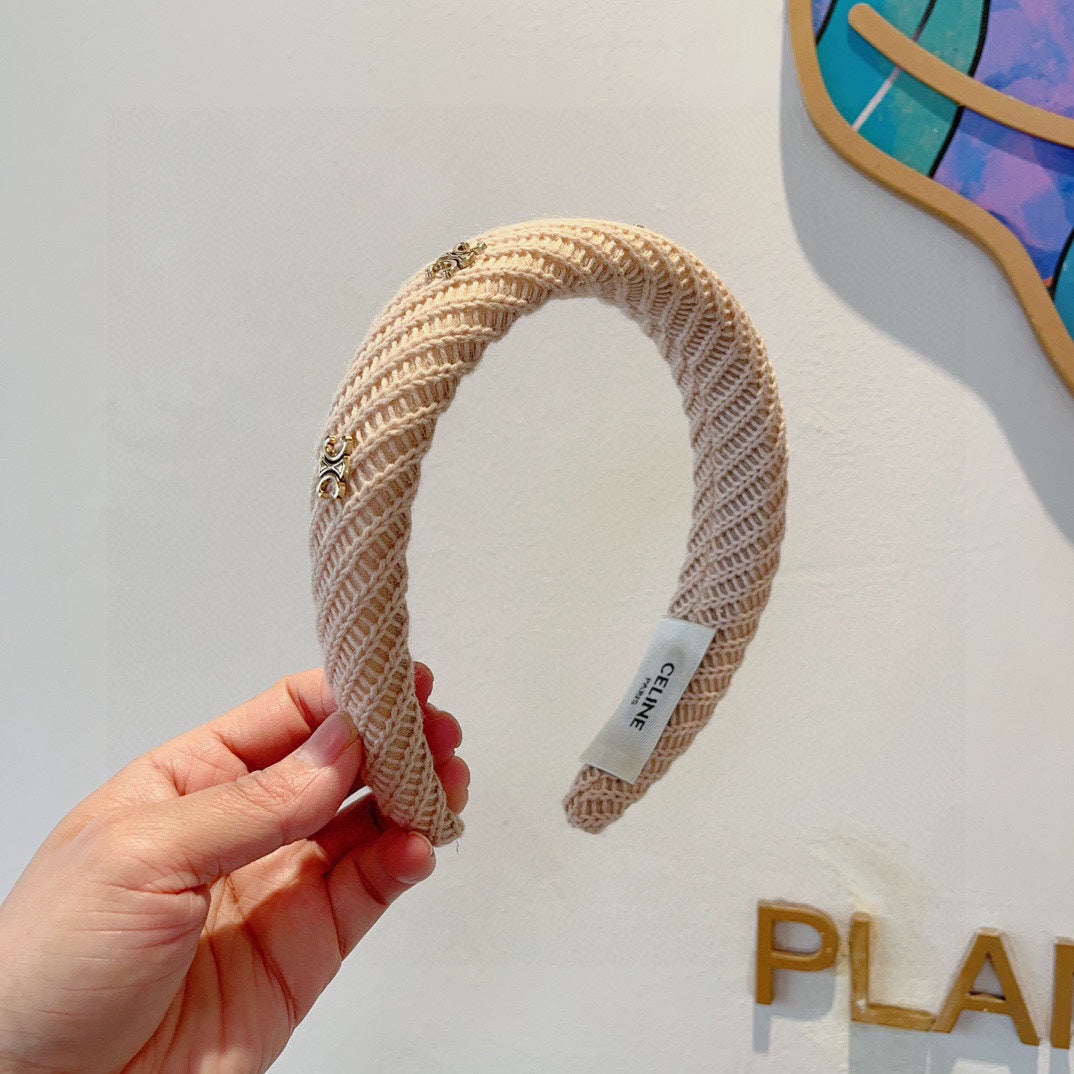 CAMEL BEIGE WOOL FABRIC HAIRBAND 402916