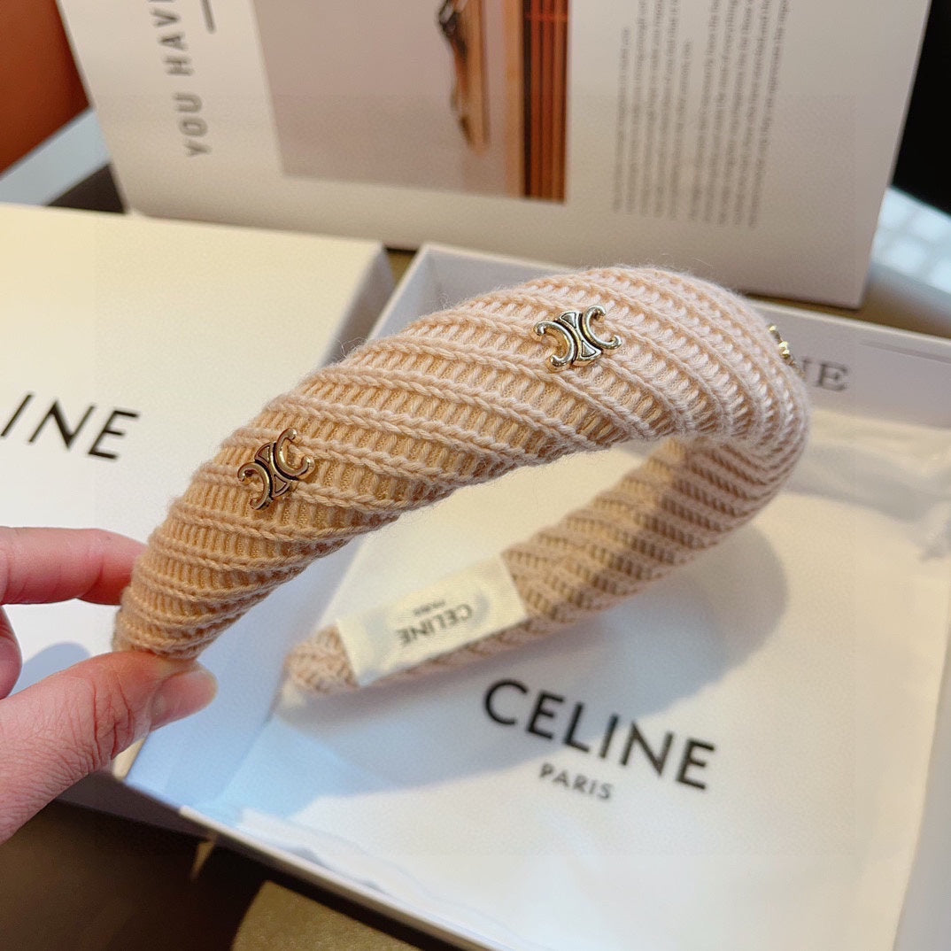 CAMEL BEIGE WOOL FABRIC HAIRBAND 402916