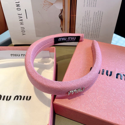 THICK HAIR BAND IN PINK RAW FABRIC 423577