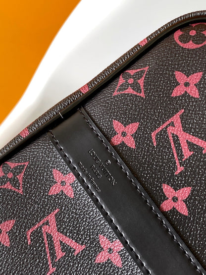 KEEPALL BANDOULI¨¨RE 45 IN BLACK MONOGRAM TOMETTE CANVAS