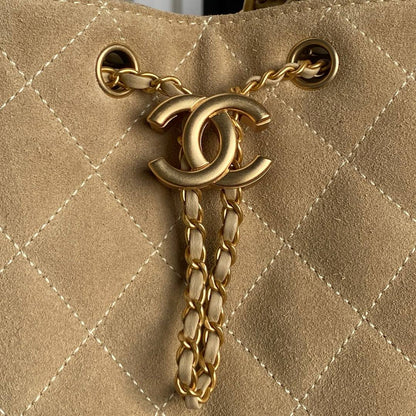 CC 25C Hobo Bag 40cm Beige Suede