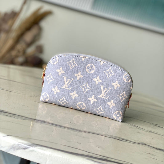 POCHETTE COSM¨¦TIQUE PM 19 IN GRAY CREAM MONOGRAM TRIANON CANVAS