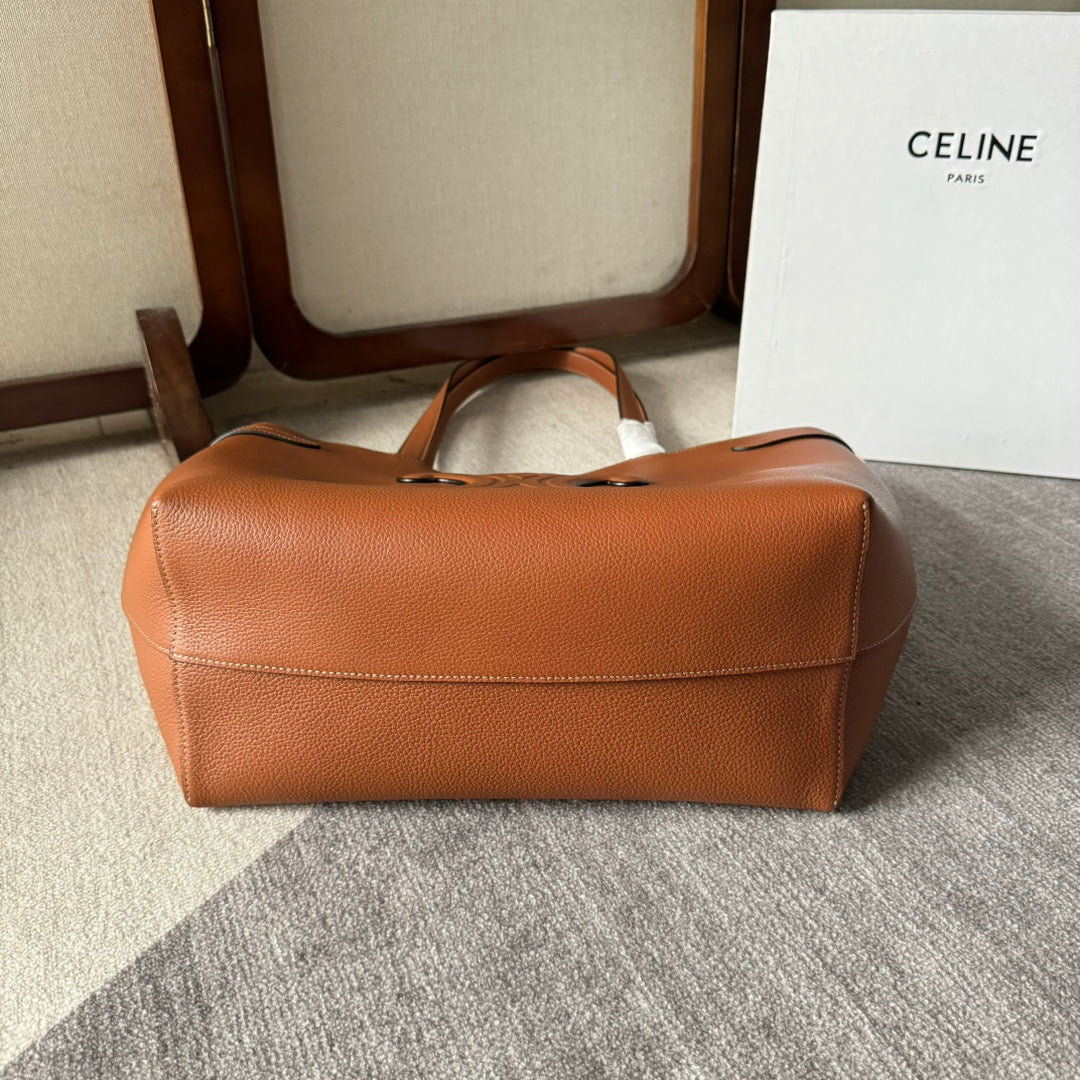 MEDIUM CABAS ANA?S CUIR TRIOMPHE 54 IN BRONZE BROWN GRAINED CALFSKIN