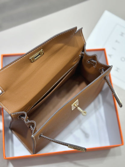 HM Kelly 25cm Gold Epsom Leather Gold Hardware
