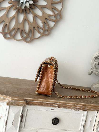 CC Classic Medium Flap Bag 25cm Brown Calfskin