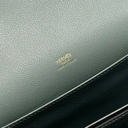 HM SAC ROULIS 18 ALMOND GREEN EVERCOLOR CALFSKIN 237566