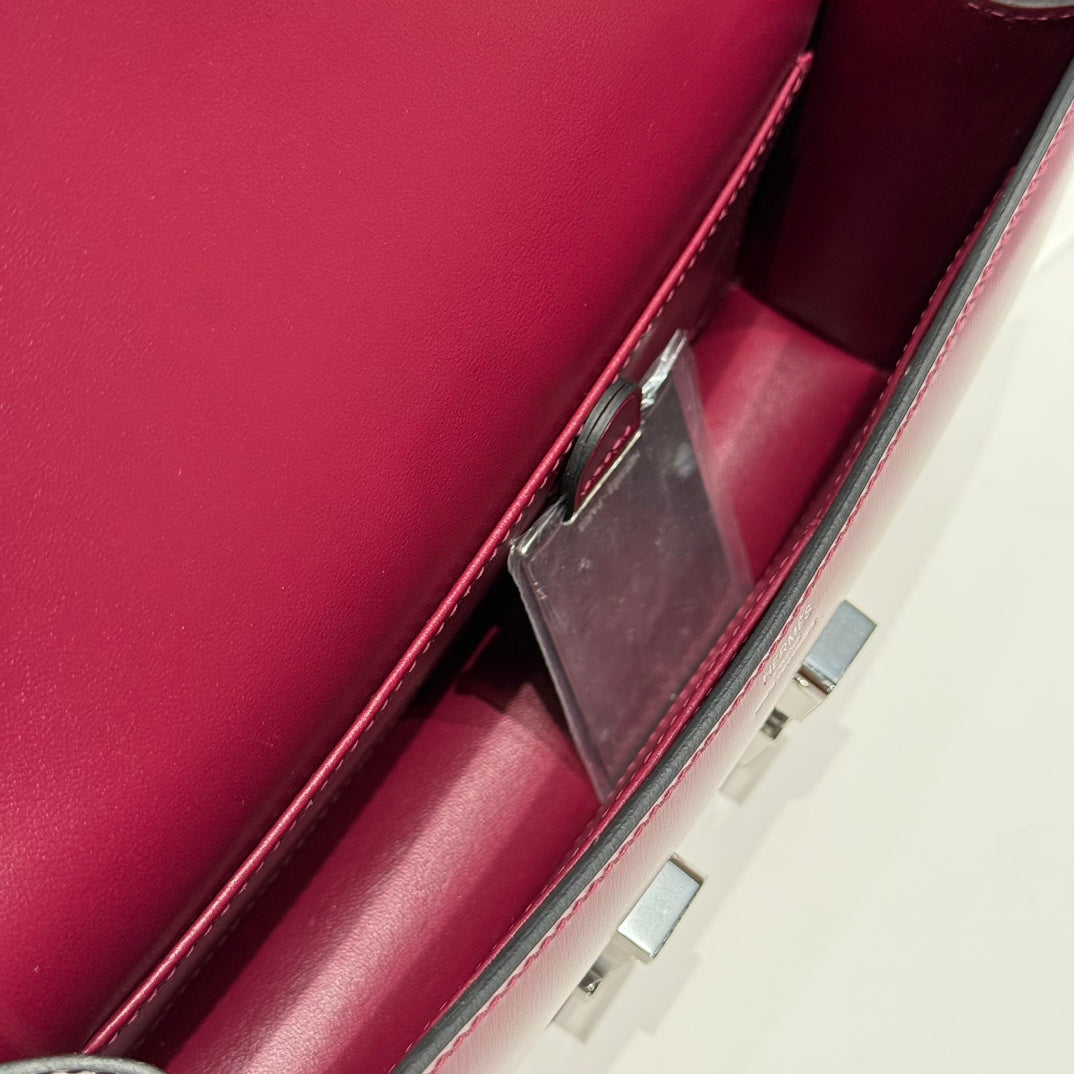 HM Constance Elan 24 Wine Red Epsom Silver Hardware 237350