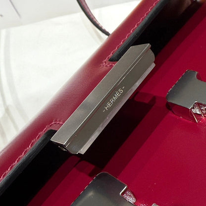 HM Constance Elan 24 Wine Red Epsom Silver Hardware 237350