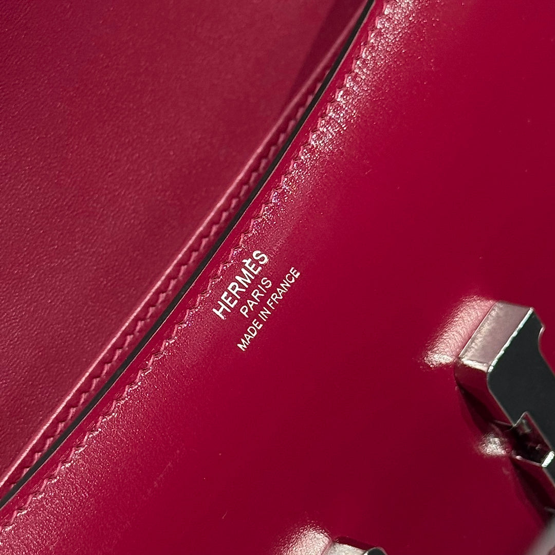 HM Constance Elan 24 Wine Red Epsom Silver Hardware 237350