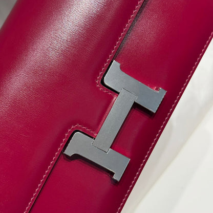 HM Constance Elan 24 Wine Red Epsom Silver Hardware 237350