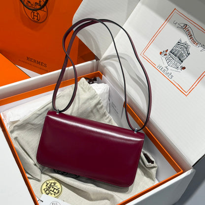 HM Constance Elan 24 Wine Red Epsom Silver Hardware 237350