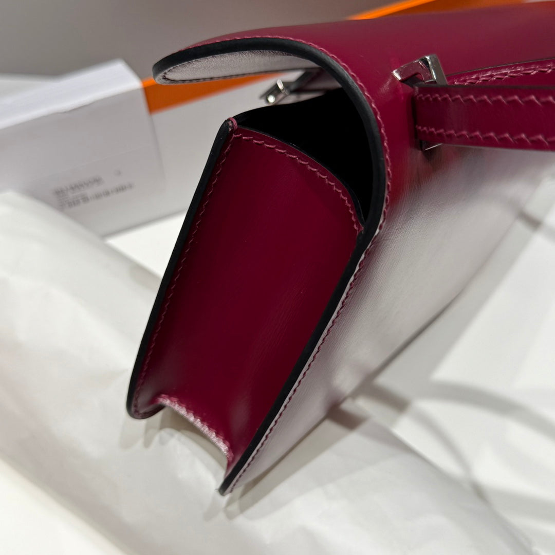 HM Constance Elan 24 Wine Red Epsom Silver Hardware 237350