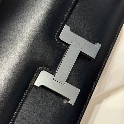 HM Constance Elan 24 Black Epsom Silver Hardware 237351