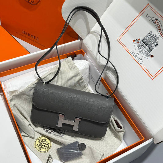 HM Constance Elan 24 Grey Epsom Silver Hardware 237334