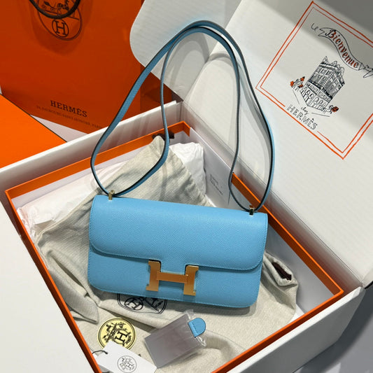 HM Constance Elan 24 Day Sky Blue Epsom Gold Hardware 237338