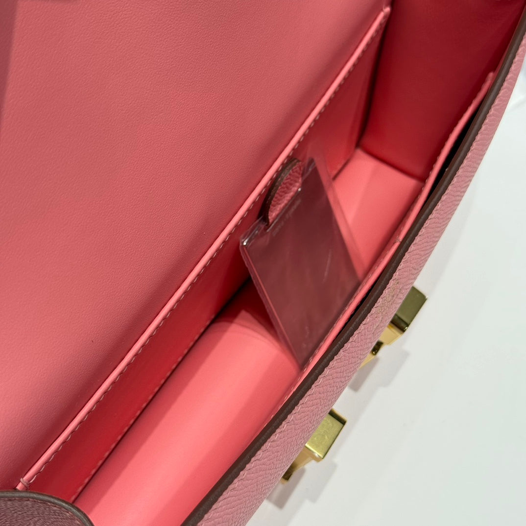 HM Constance Elan 24 Salmon Pink Epsom Gold Hardware 237346